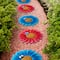 Glitzhome® 10" Cement Flower Textured Stepping Stones Set